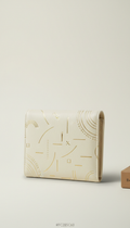 Ivory Mist travel wallet with gold embossing