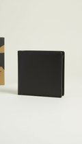 Charcoal Black billfold in Italian leather